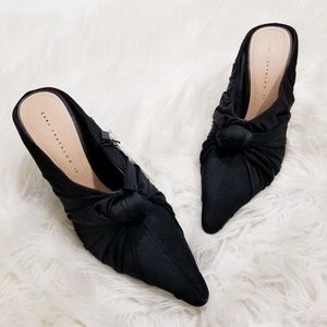 NWT Zara Satin Heeled Mules